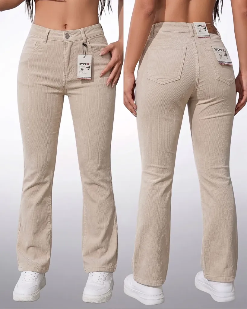 [HJ-001339-12-BEIGE] Acampanado pana strech (12)