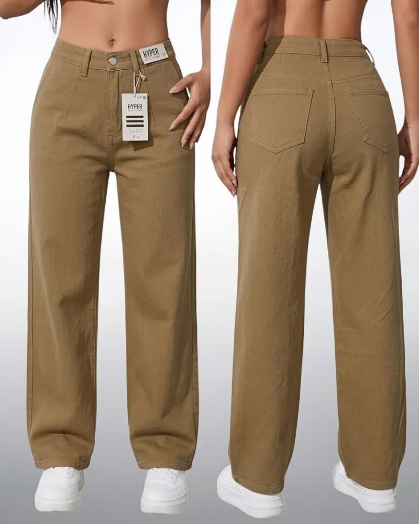 Wide leg gabardina strech con pinzas