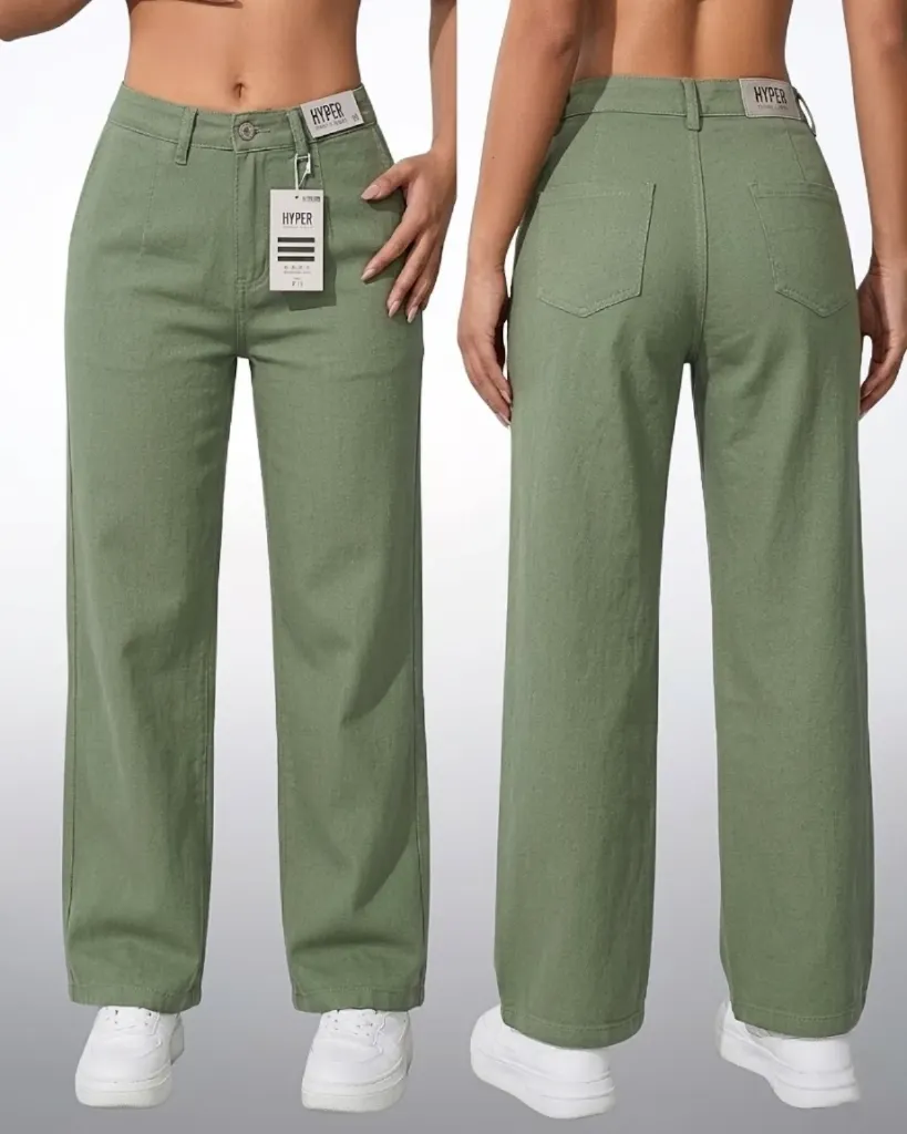 Wide leg gabardina strech con pinzas