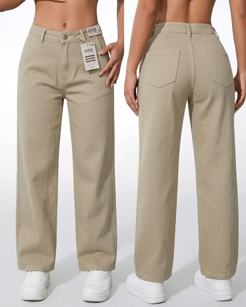 Wide leg gabardina strech con pinzas