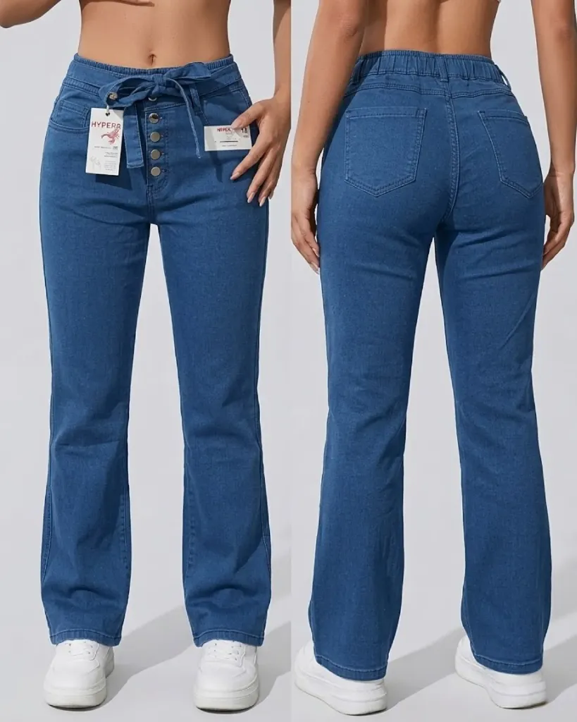 Acampanado tela camisera con botonadura