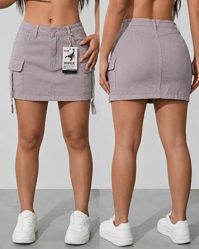 Falda short cargo strech