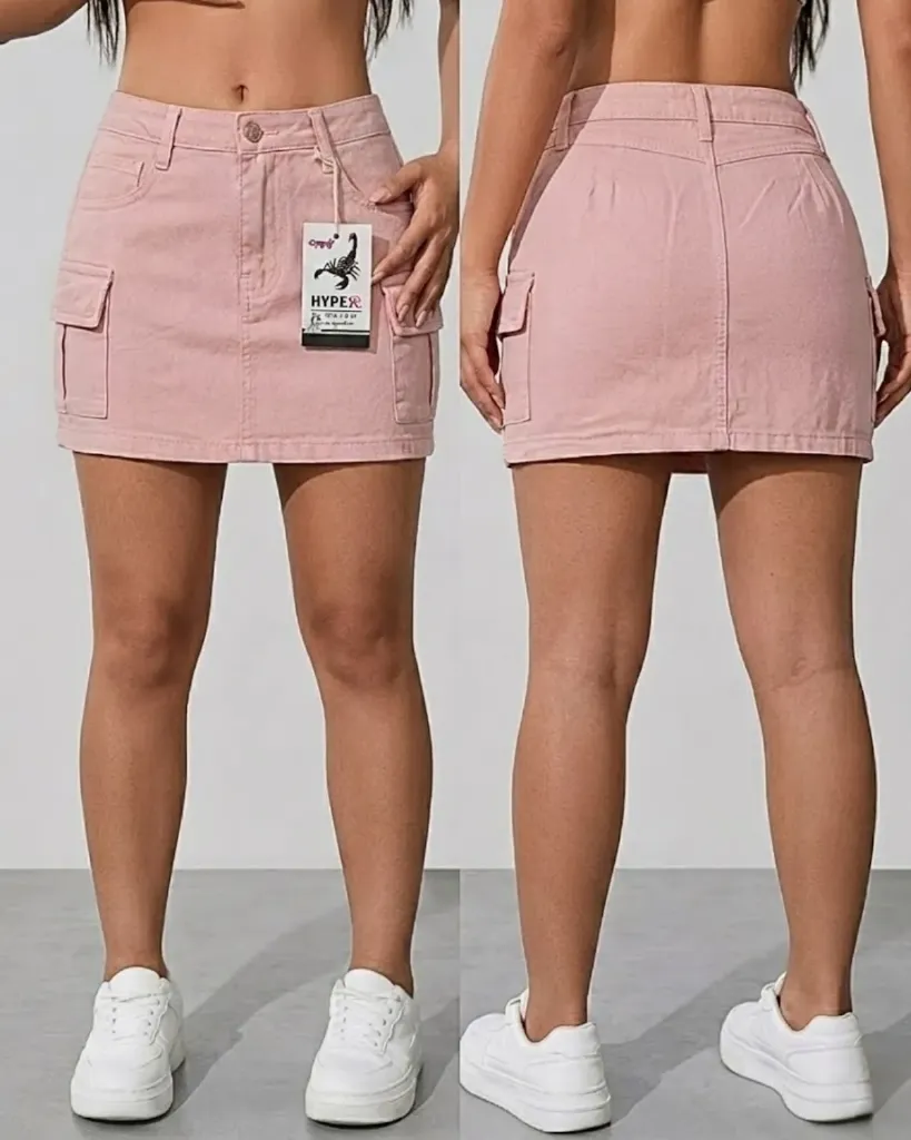 Falda short cargo strech