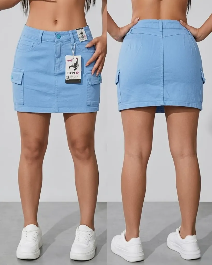 Falda short cargo strech
