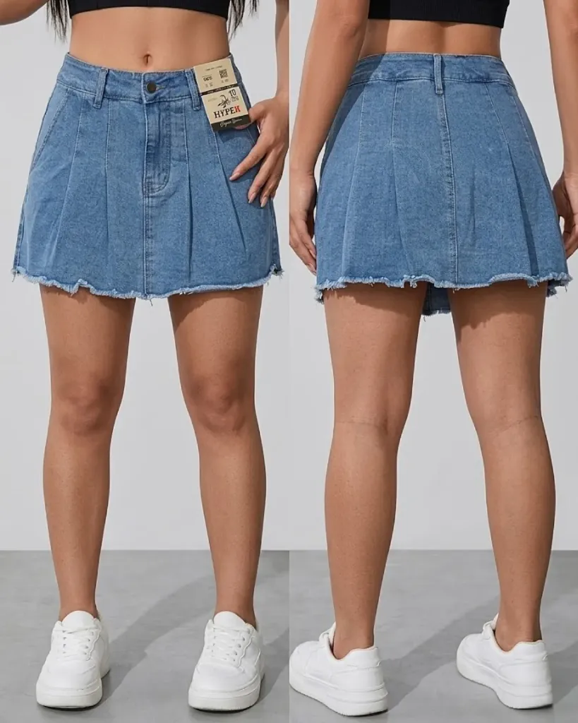 Falda short plisada strech