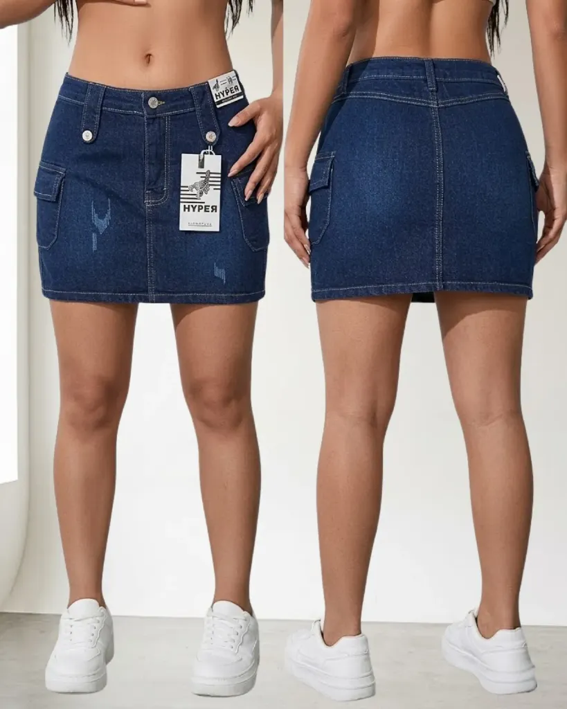 Falda short cargo strech
