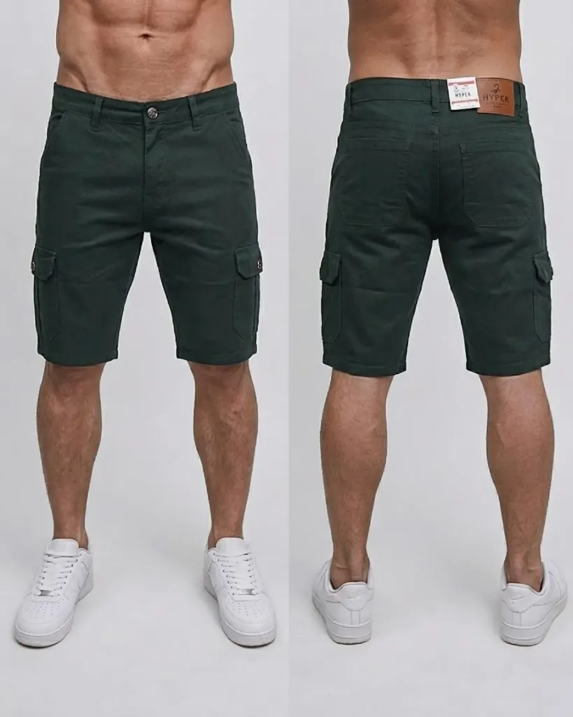 Bermuda gabardina cargo strech