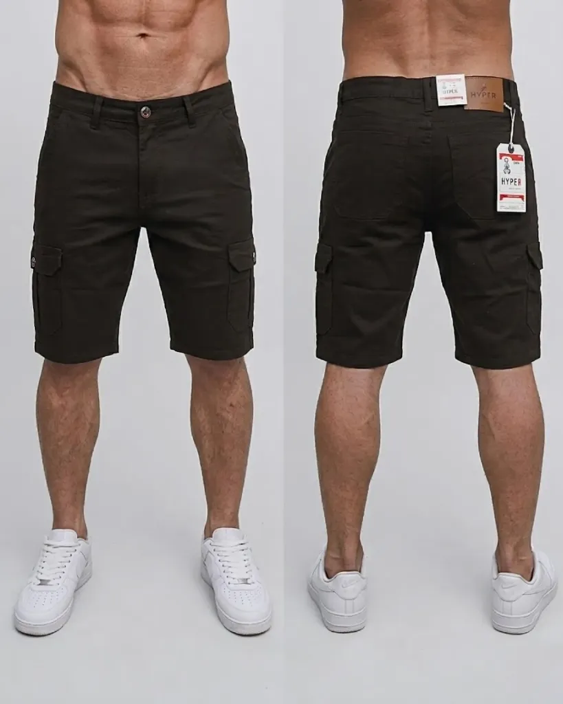 Bermuda gabardina cargo strech