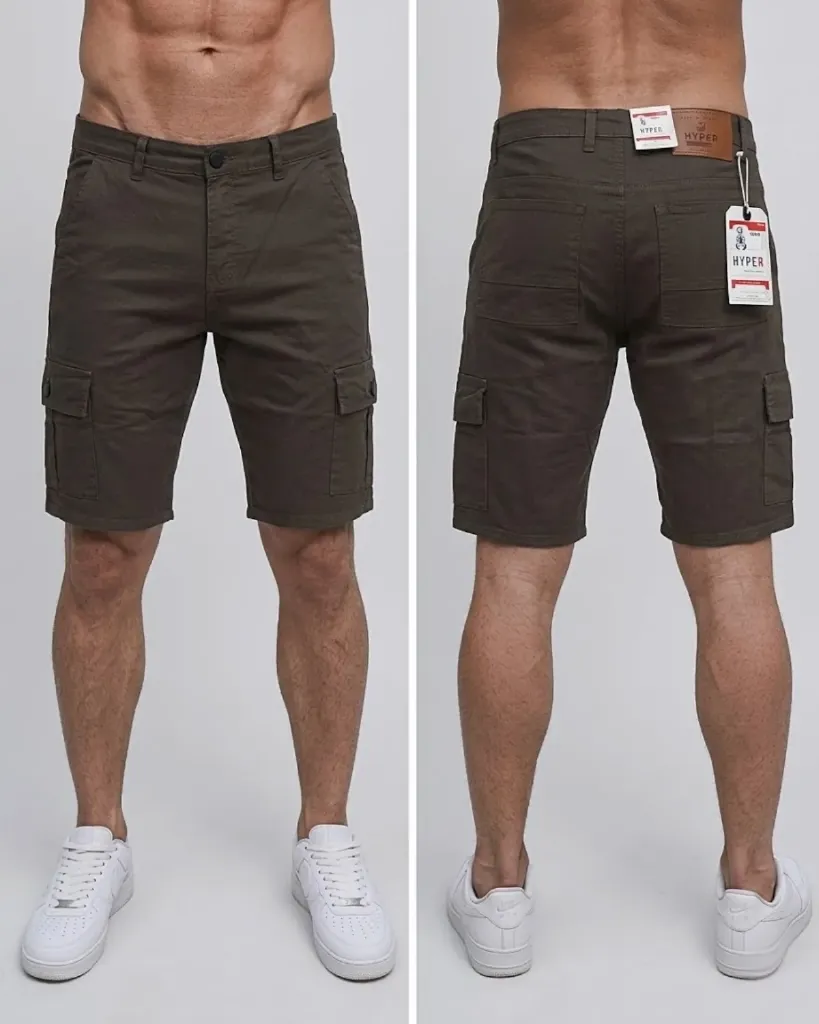 Bermuda gabardina cargo strech