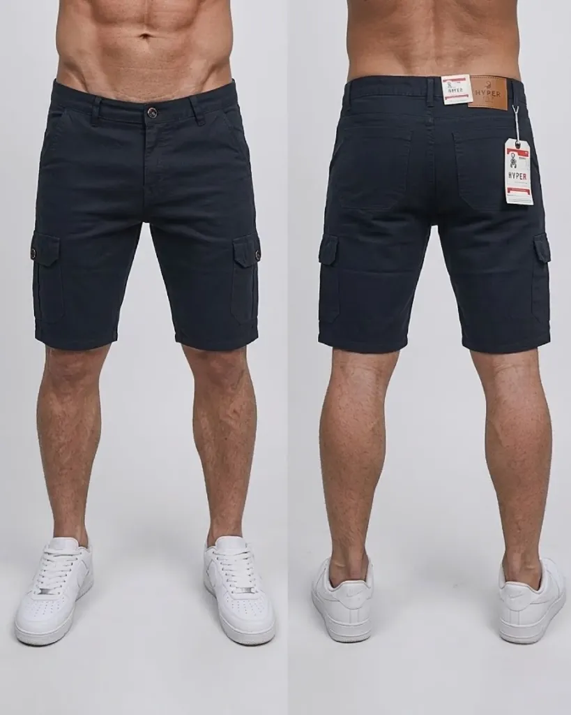 Bermuda gabardina cargo strech