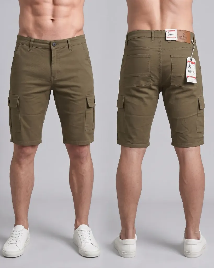 Bermuda gabardina cargo strech