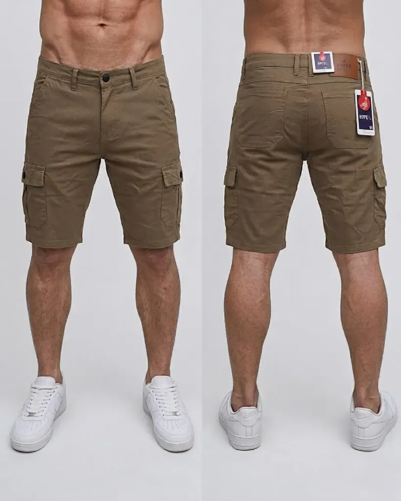 Bermuda gabardina cargo strech