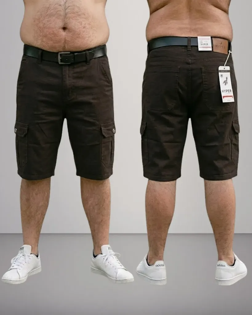 Bermuda gabardina cargo strech
