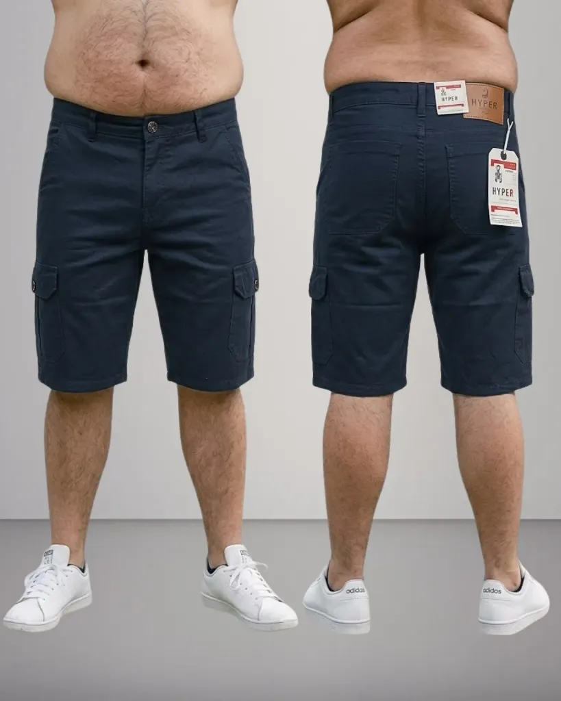 [HJ-001648-38-GRIS-OSCURO] Bermuda gabardina cargo strech (38)