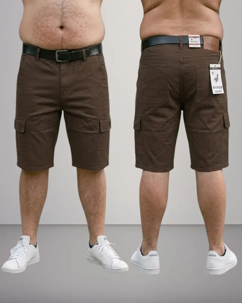 [HJ-001649-38-CAQUI-OSCURO] Bermuda gabardina cargo strech (38)