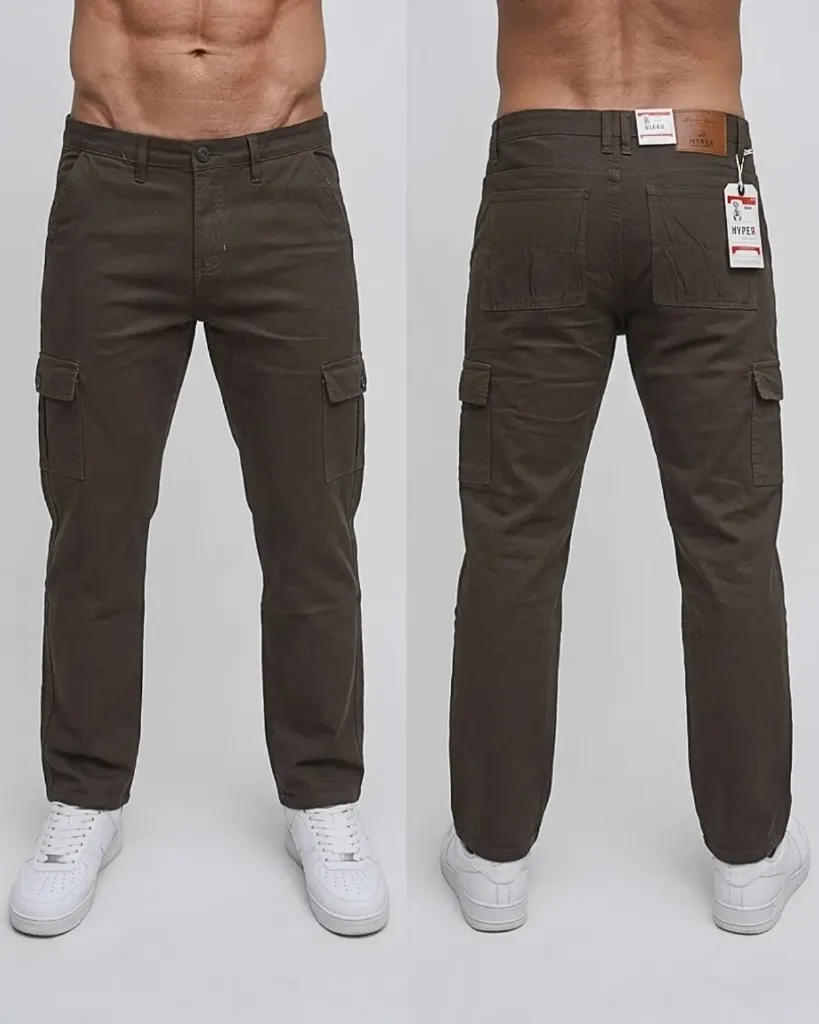 [HJ-001700-30-CAFE-OSCURO] Gabardina cargo strech (30)