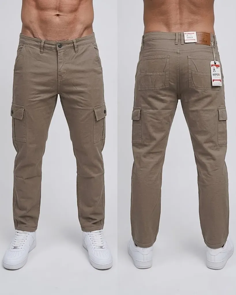 [HJ-001701-30-CAFE-CLARO] Gabardina cargo strech (30)