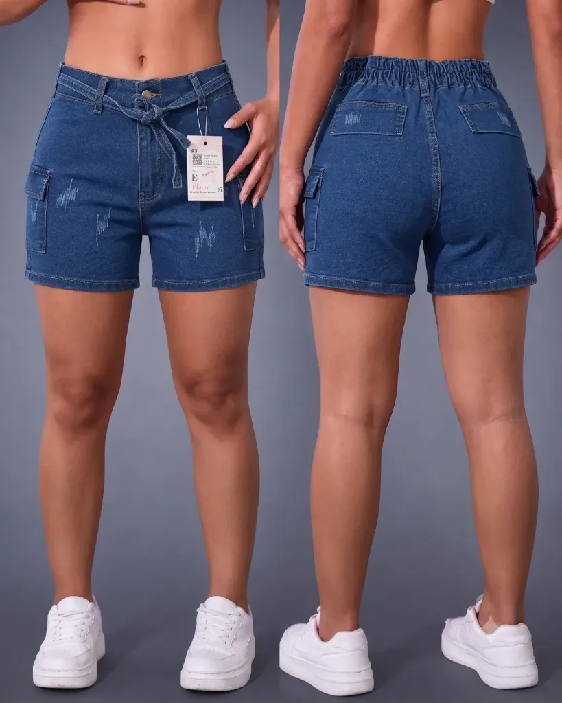 [HJ-001837-12-AZUL-CLARO] Short strech con elastico y cinturon (12)