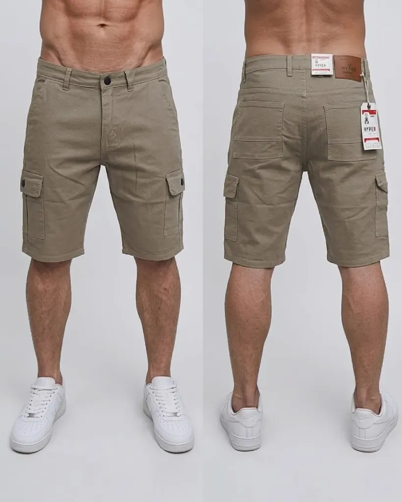 Bermuda gabardina cargo strech