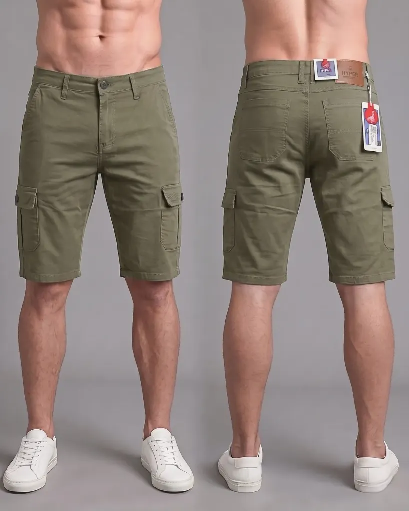 Bermuda gabardina cargo strech
