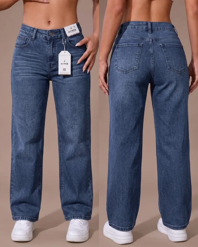 Wide leg strech con bigotes