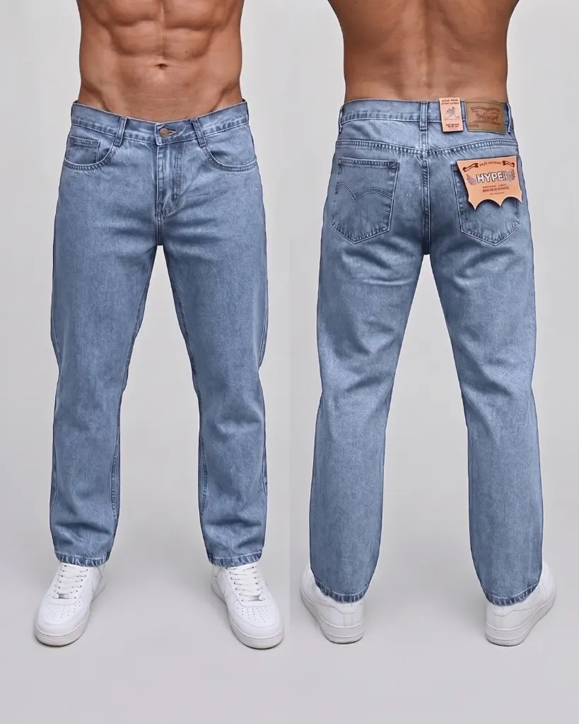 [HJ-001162-30-AZUL-5] Clasico jeans rigido (30, Azul #5)