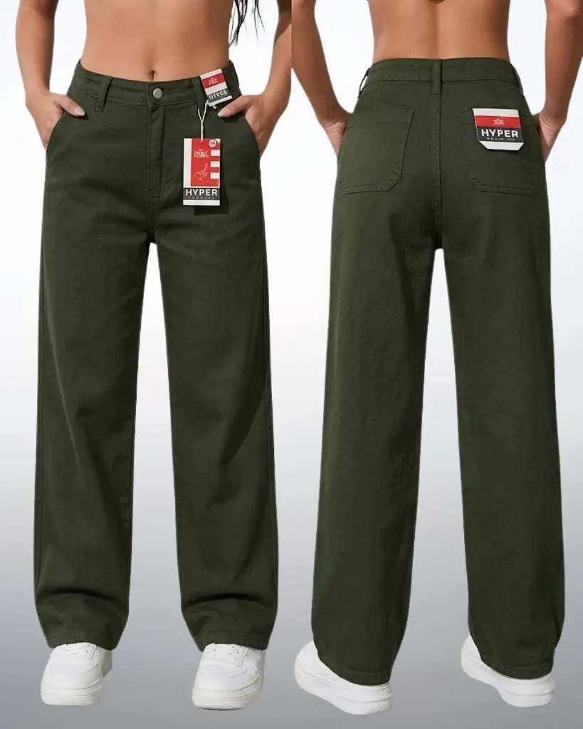 Wide leg gabardina strech