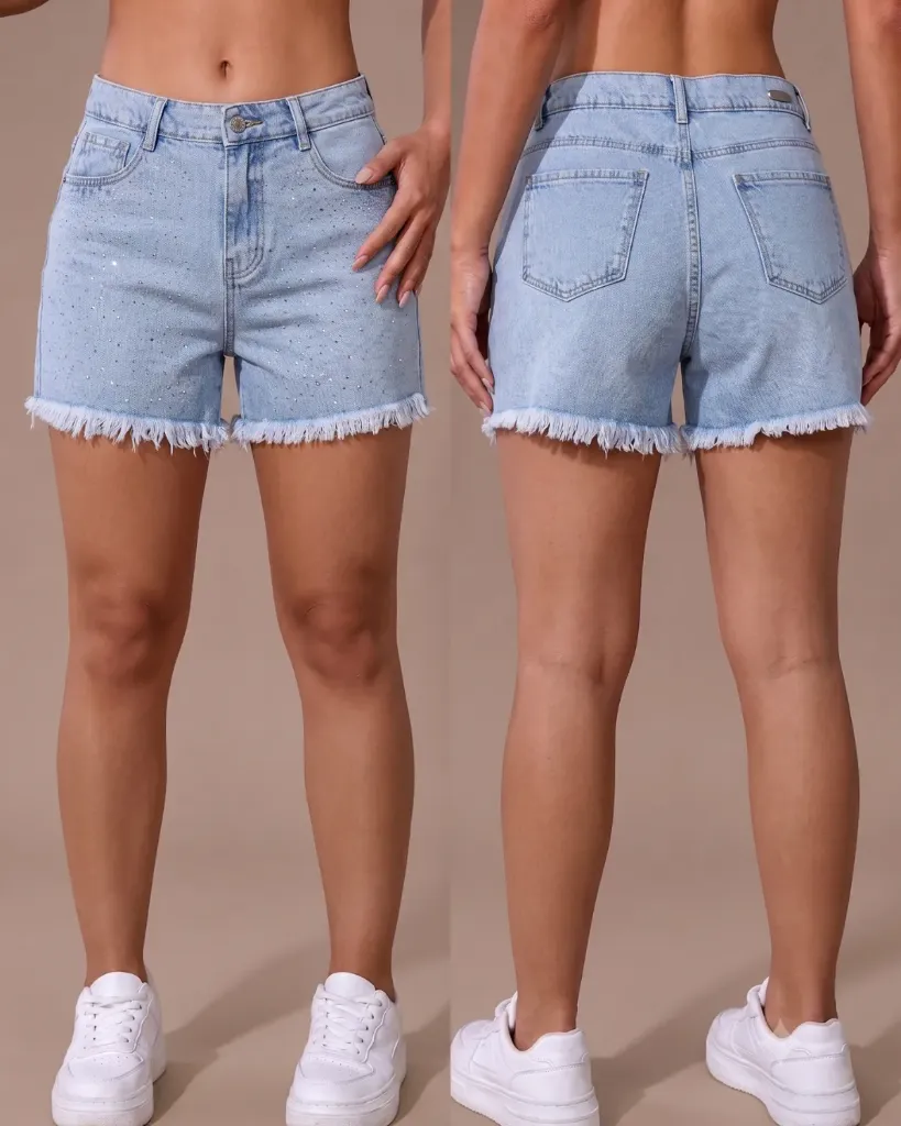 [HJ-002004-12-AZUL-CLARO] Short rigido con bigotes y brillos (12)
