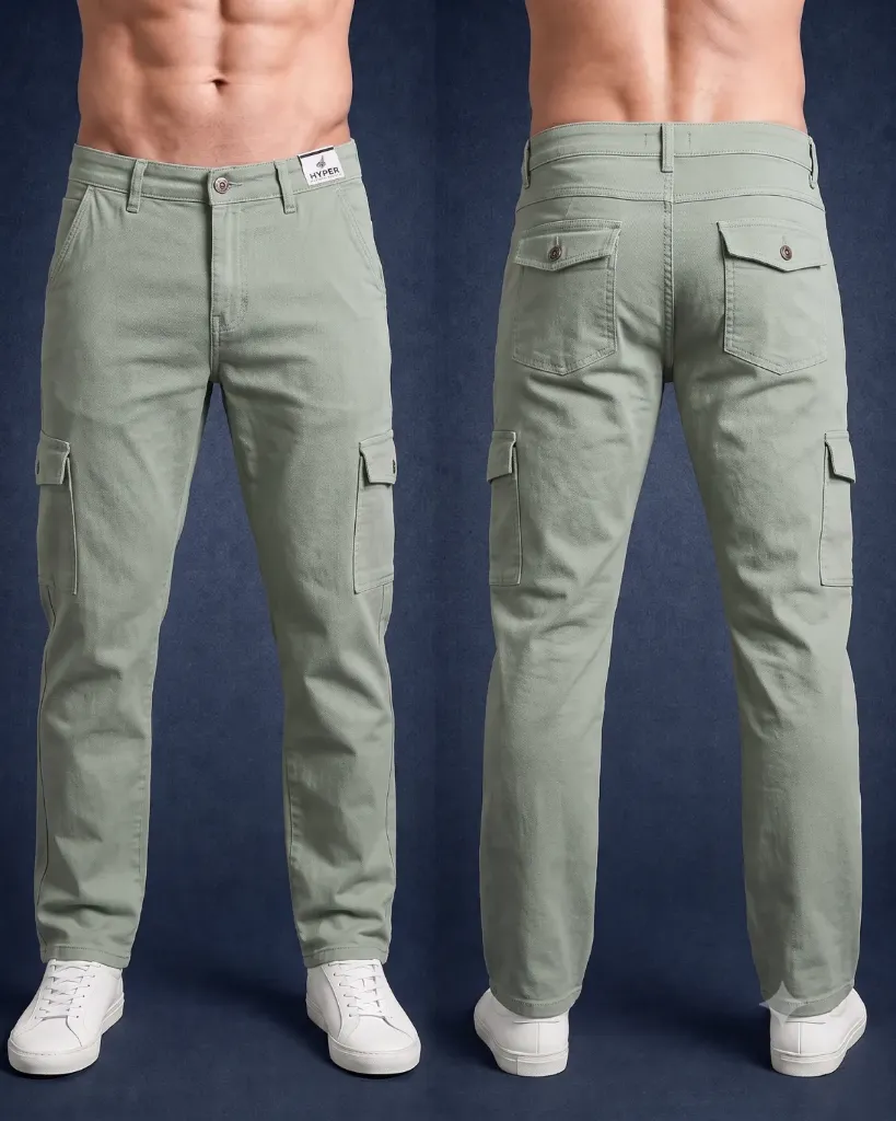[HJ-002034-30-VERDE-CLARO] Semitubo gabardina cargo strech (30)