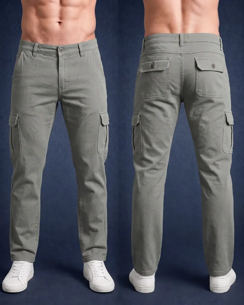[HJ-000765-30-GRIS] Semitubo gabardina cargo strech (30)