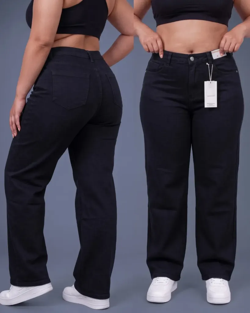 Wide leg strech tiro alto plus