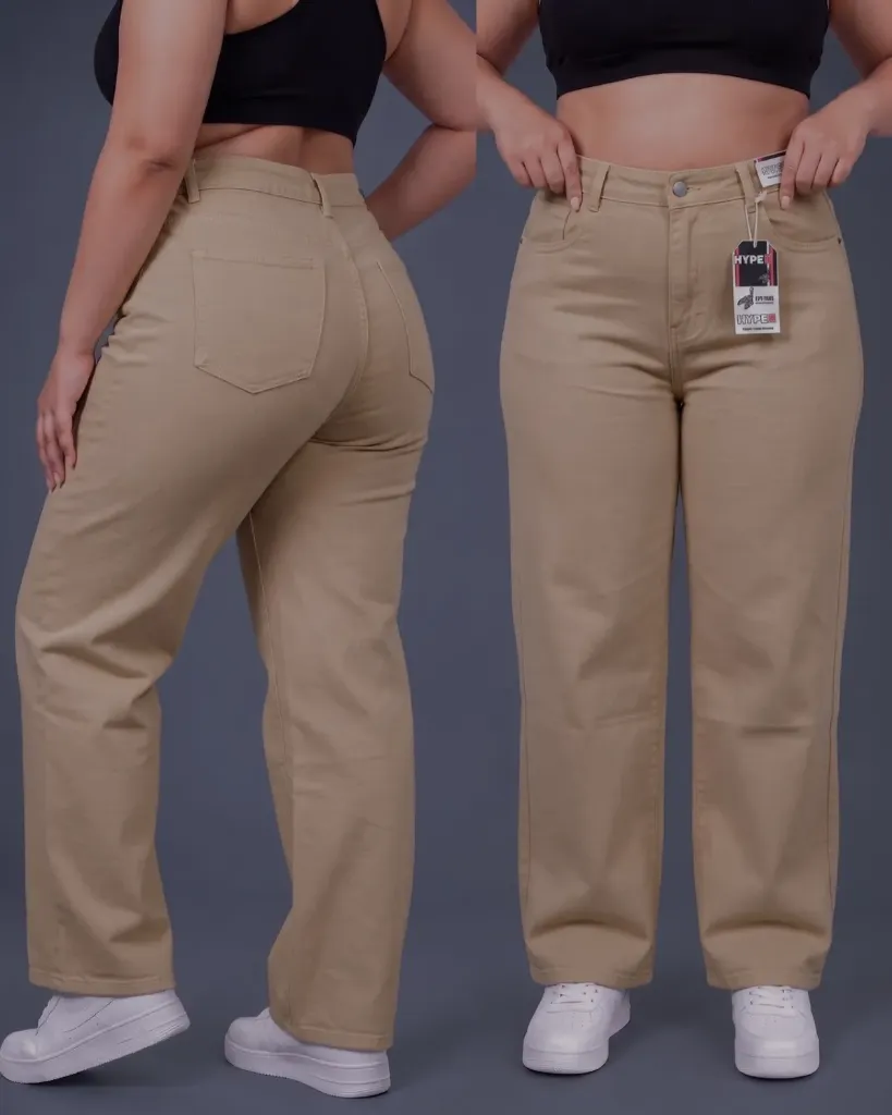 Wide leg strech tiro alto plus