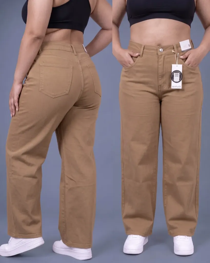 Wide leg strech tiro alto plus