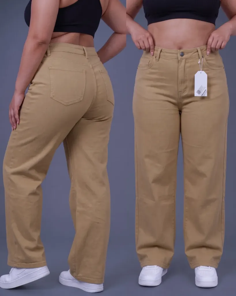 Wide leg strech tiro alto plus