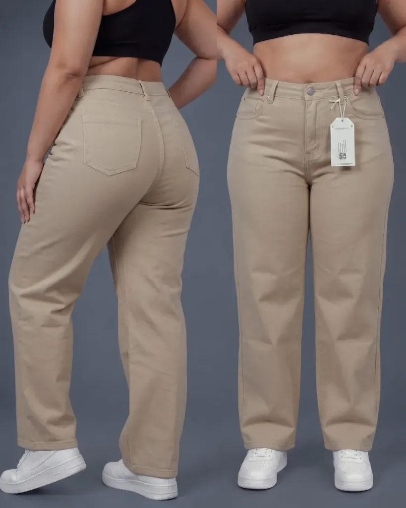 Wide leg strech tiro alto plus