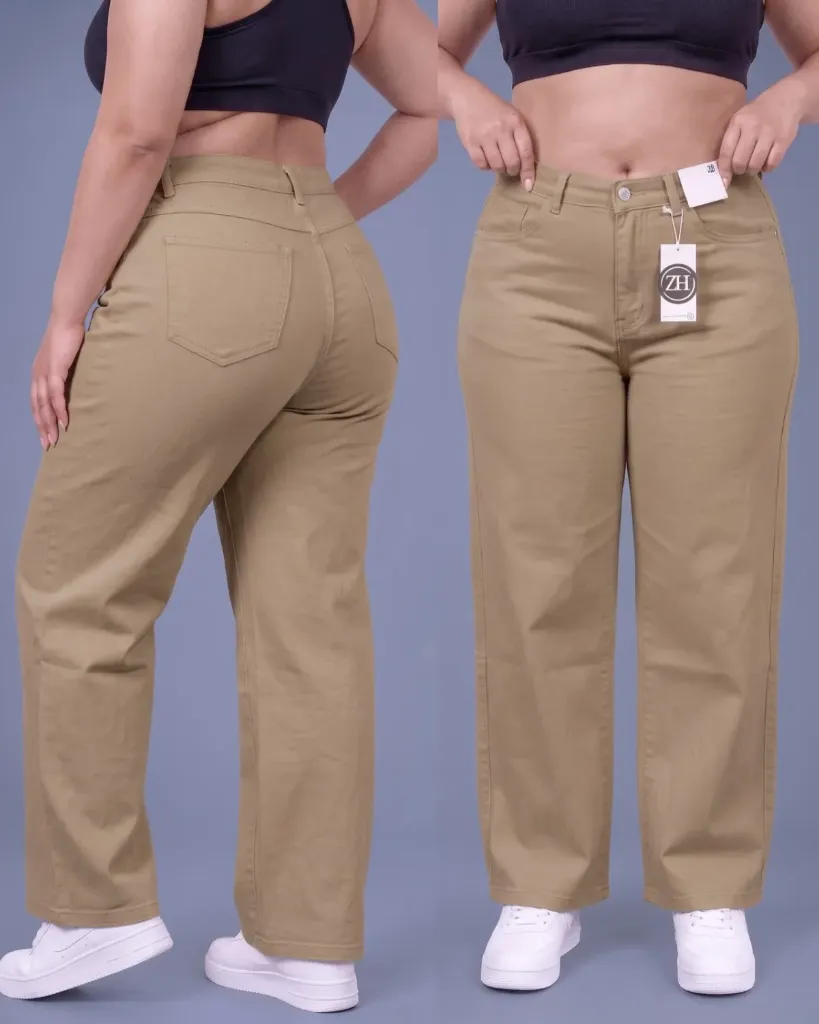 Wide leg strech tiro alto plus