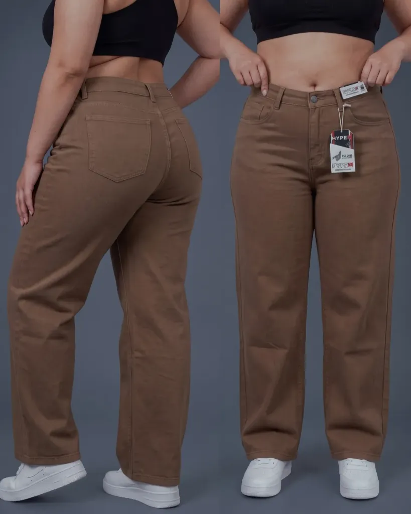 Wide leg strech tiro alto plus
