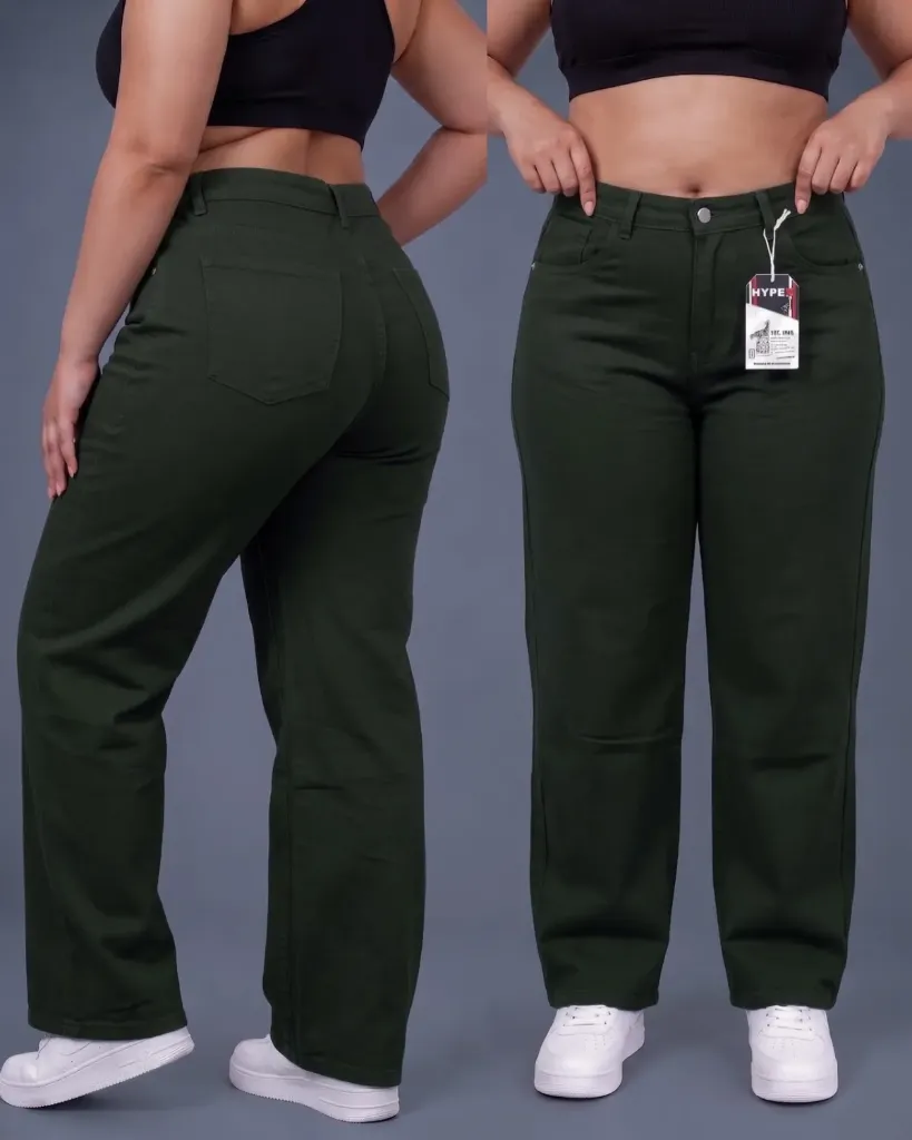 Wide leg strech tiro alto plus