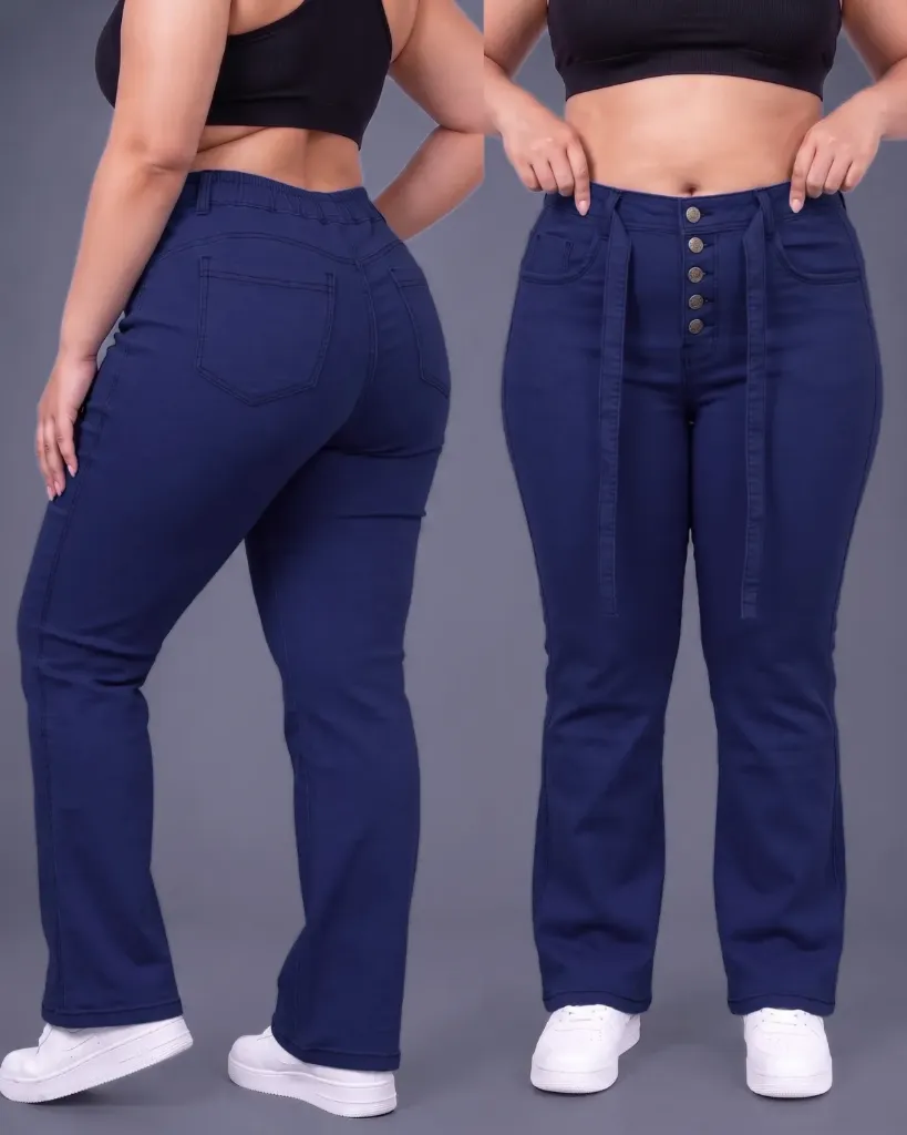 Acampanado plus strech tela camisera con elastico
