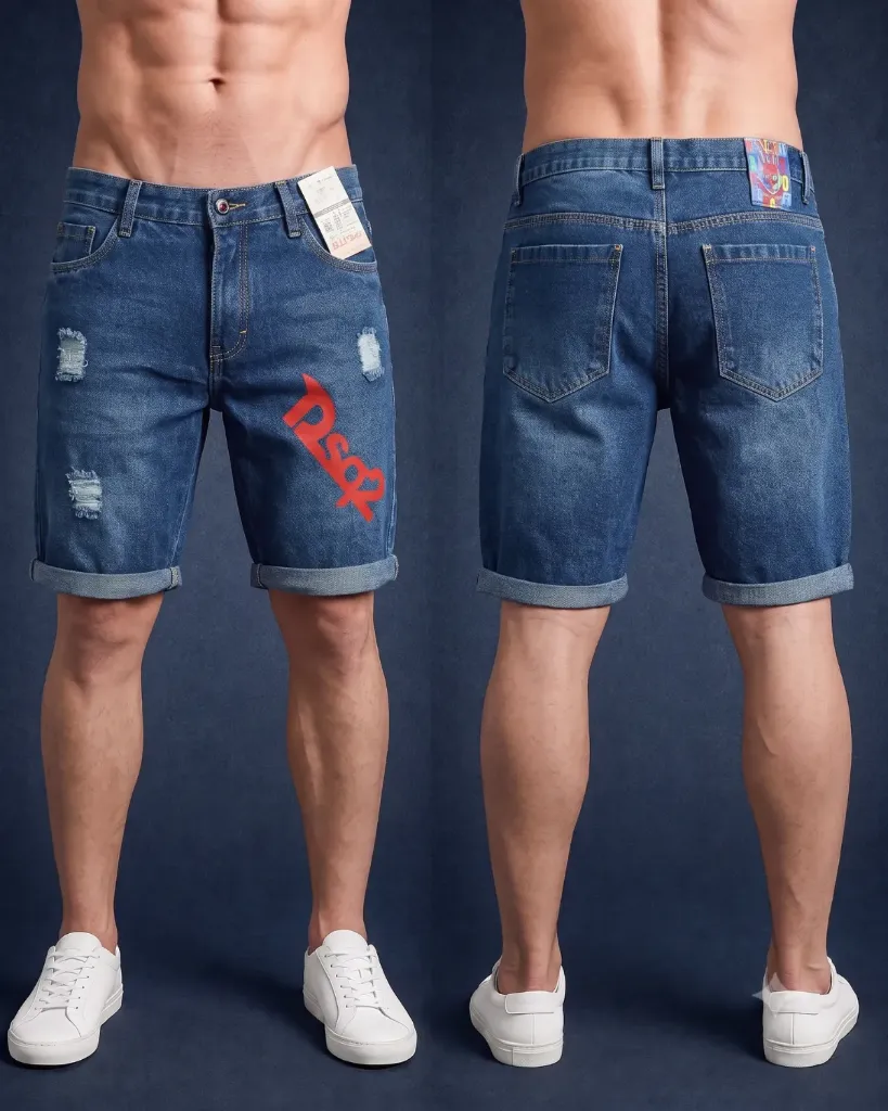 Bermuda rigida rasgada estampada