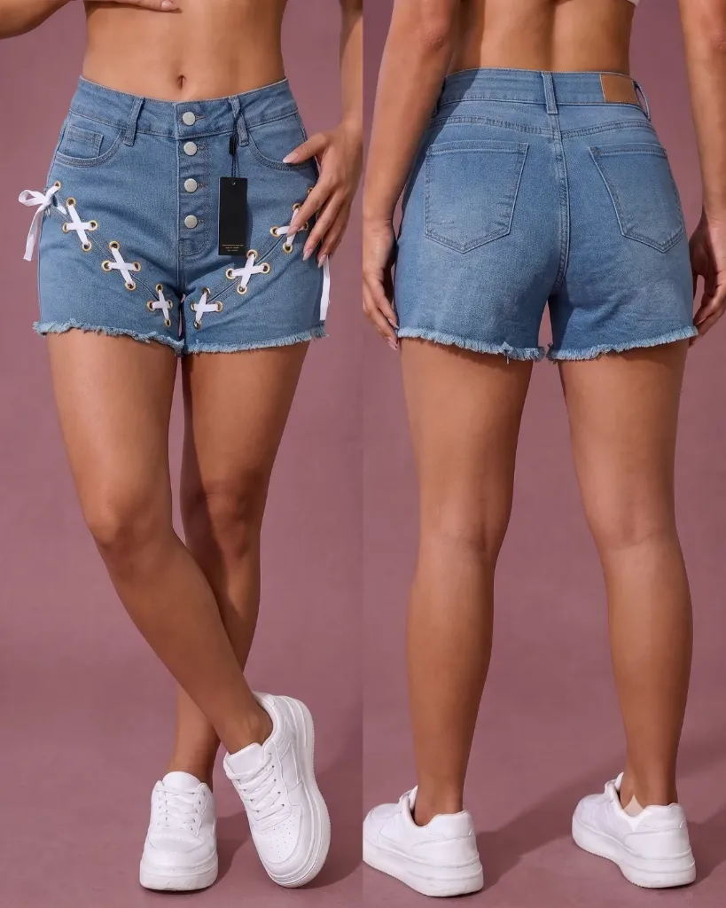 Short strech con tiras