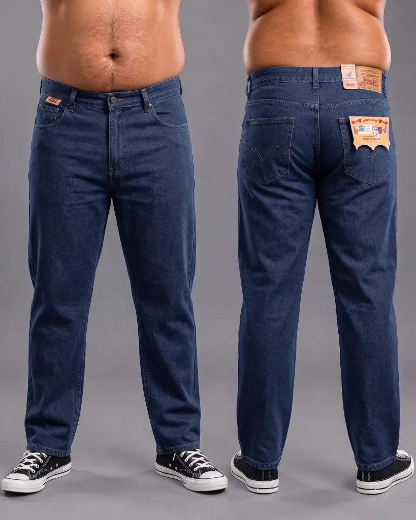 [HJ-001095-38-AZUL-2] Clasico jeans rigido plus G1 (38, Azul #2)