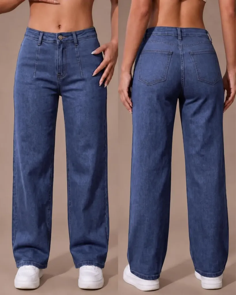 Wide leg strech con pinza