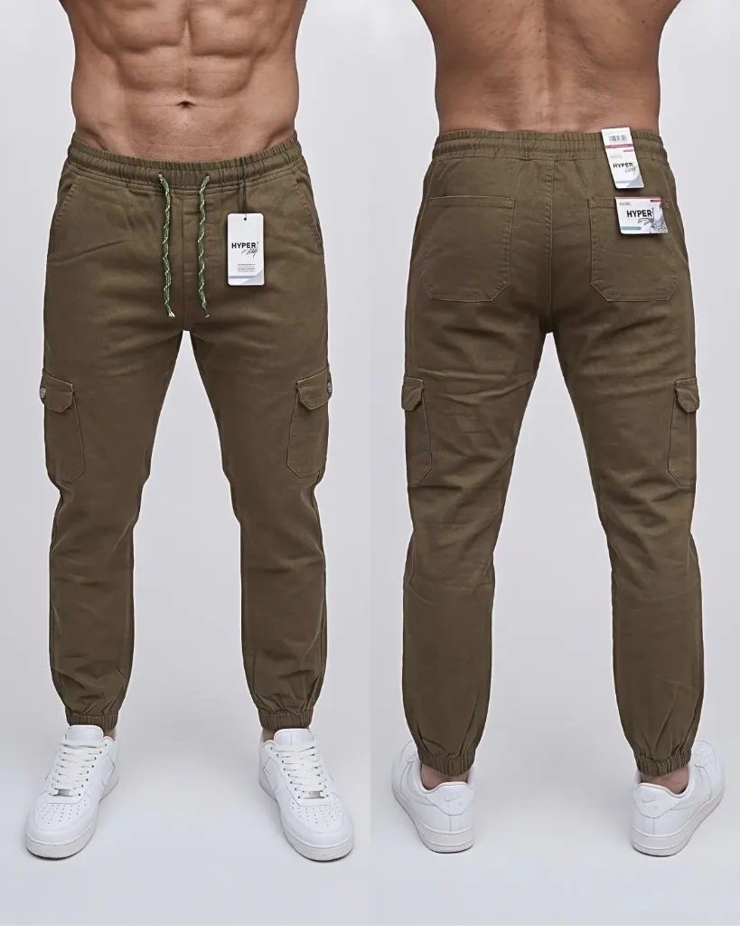 [HJ-002468-28-CAQUI] Jogger strech cargo de caballero (28, caqui)