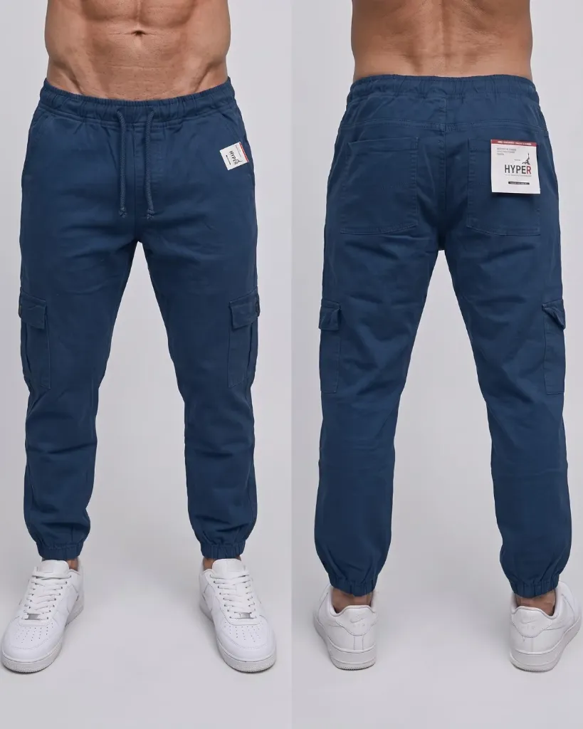 [HJ-002473-28-AZUL-2] Jogger strech cargo de caballero (28, Azul #2)
