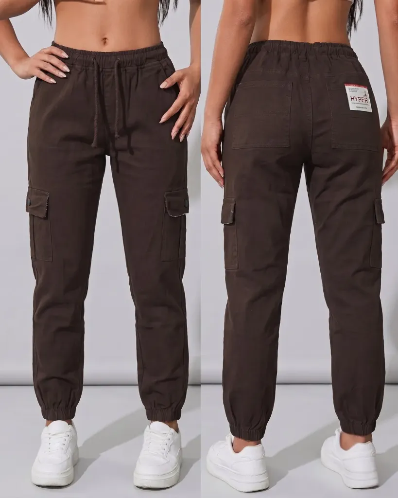 [HJ-002497-30-CAFE-1] Jogger strech cargo de dama (30, Cafe #1)