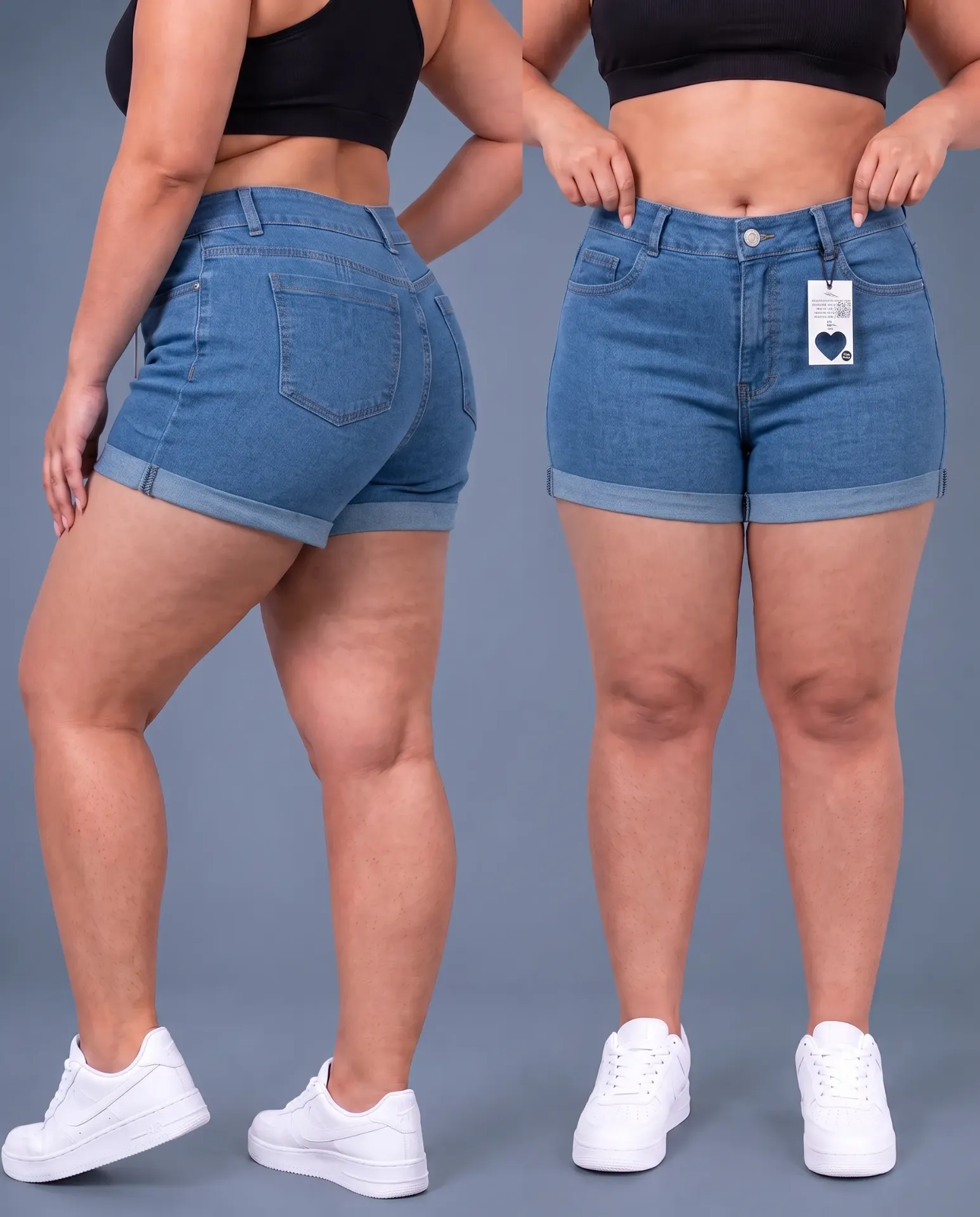[HJ-002541-18-CELESTE] Short strech plus con efecto corazòn (18, Celeste)