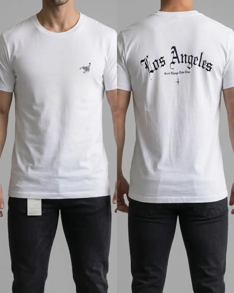 [HJ-002585-XXL-BLANCO] Camiseta estampada (LA, Bood thing take time) (XXL, Blanco)