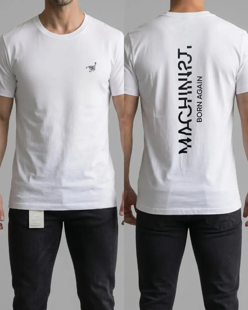 [HJ-002568-XL-BLANCO] Camiseta estampada (Machinist) (XL, Blanco)