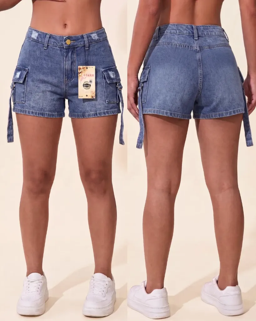 [HJ-002593-10-AZUL-MEDIO] Short rigido cargo con tirantes (10, Azul medio)